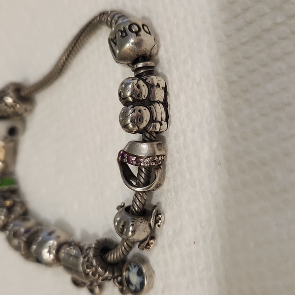Pandora Sterling Charm Bracelet (13 charms) - Picture 8 of 12